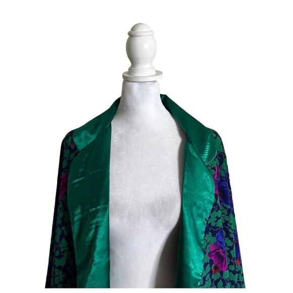 Vintage 80s Victorias Secret Satin Gold Label Kimono PJ Intimate Robe US Small - Picture 2 of 9